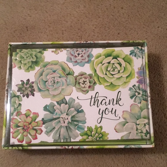 Succulent Garden Thank You Notes Boxed Set 14 NWT - Picture 4 of 11